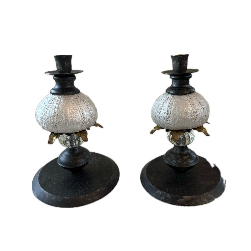 VTG Victorian Revival Hollywood Regency Hawaiian Inspired Candlestick Holder